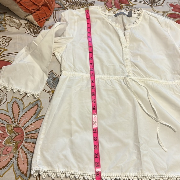 🔥SALE🔥 LIZ CLAIBORNE WHITE TUNIC SIZE L 100% COTTON - Picture 10 of 10